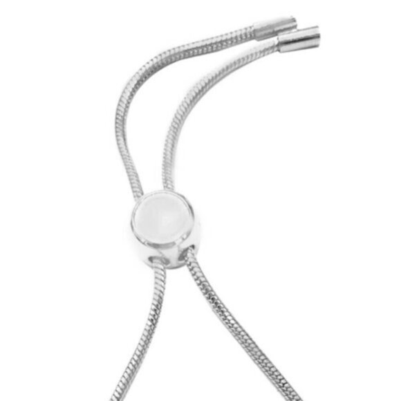 Sterling Silver Slider Bracelet | Swarovski Crystal | Adjustable Women's Jewelry - Picture 4 of 8